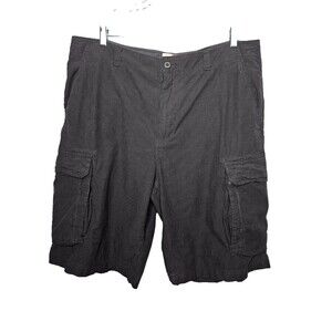 OP Ocean Pacific Cargo Shorts Mens 40 Charcoal Gray Stripe 100% Cotton